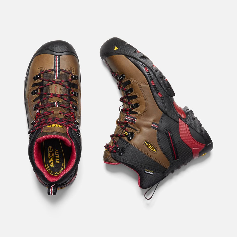 Keen Trekking Bot Erkek Kahverengi/Siyah - Pittsburgh 6\" (Steel Toe) - Türkiye XKZC37904